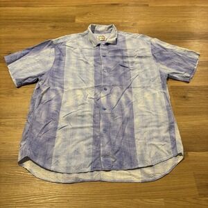 Vintage 90s Jams World Hawaiian Shirt Mens Large Made In USA Rayon‎ Stripe Aloha